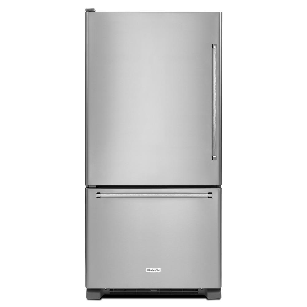 KitchenAid 19 cu. ft. 30-Inch Width Full Depth Non Dispense Bottom Mount Refrigerator