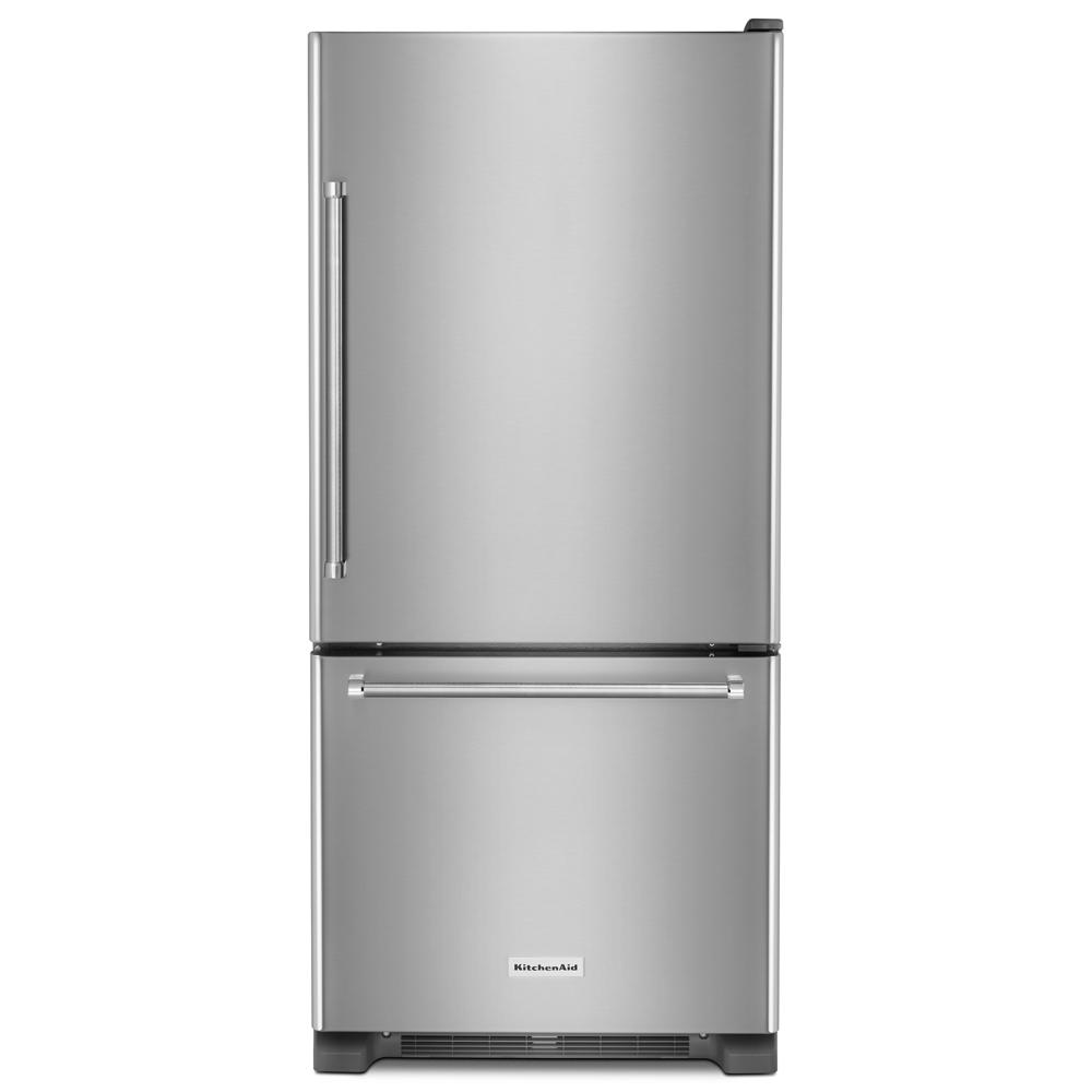 KitchenAid 19 cu. ft. 30-Inch Width Full Depth Non Dispense Bottom Mount Refrigerator