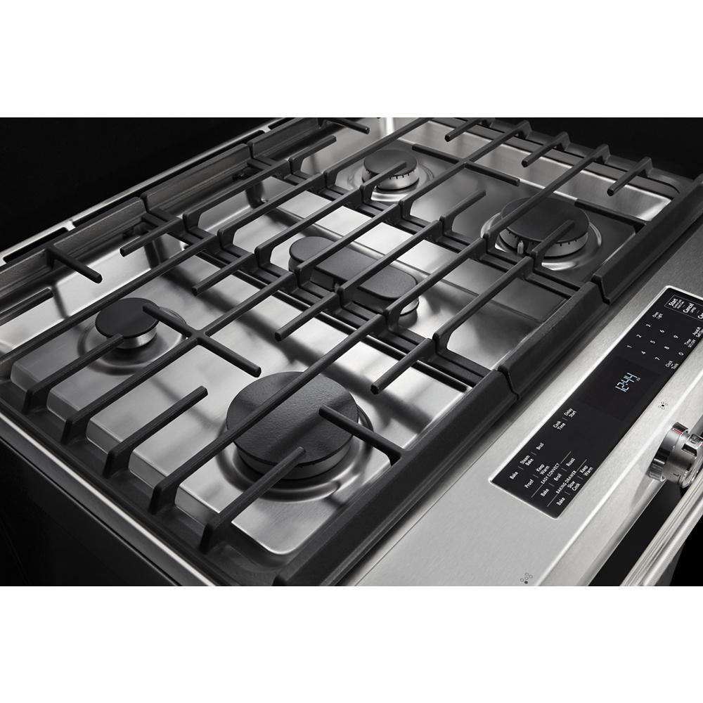 Model: KSDB900ESS - S/D  | KitchenAid 30-Inch 5-Burner Dual Fuel Convection Slide-In Range with Baking Drawer