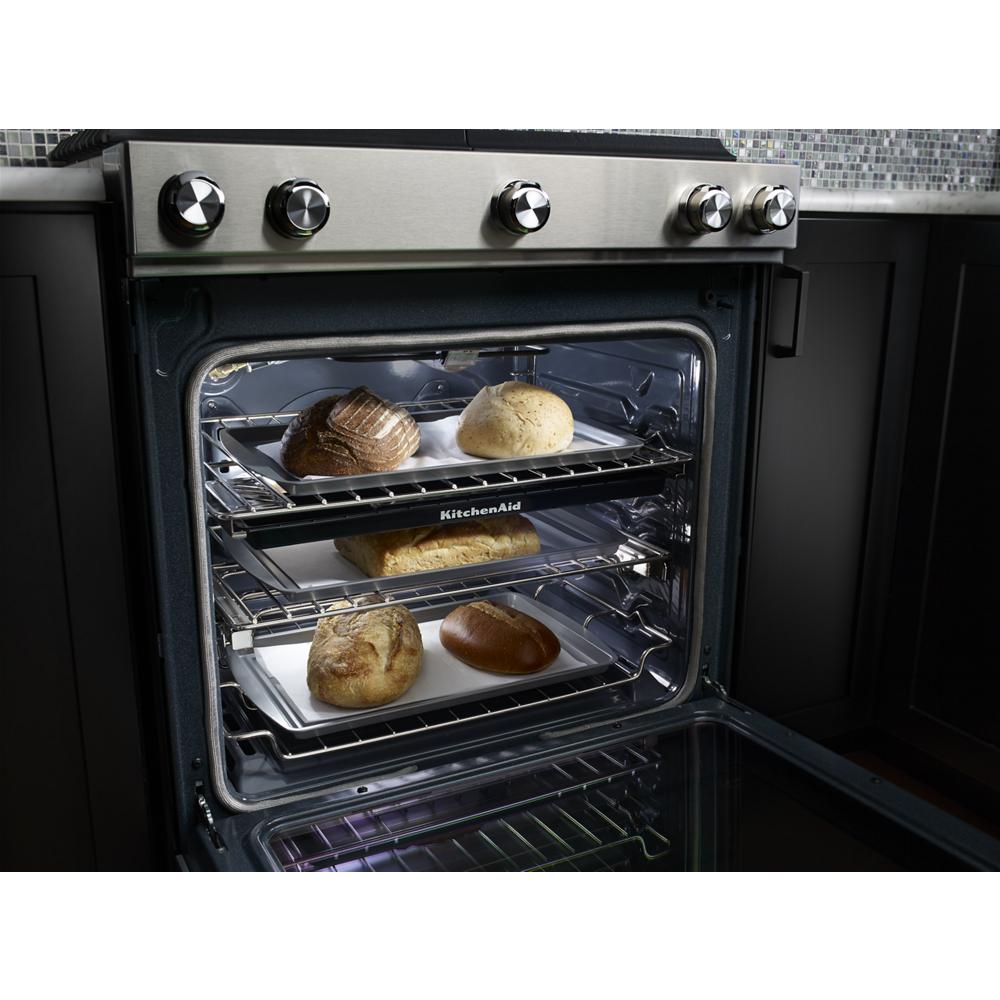 Model: KSDB900ESS - S/D  | KitchenAid 30-Inch 5-Burner Dual Fuel Convection Slide-In Range with Baking Drawer