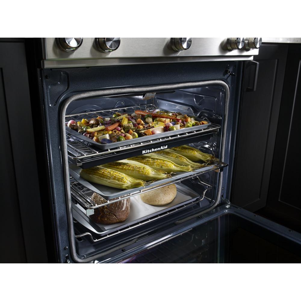 Model: KSDB900ESS - S/D  | KitchenAid 30-Inch 5-Burner Dual Fuel Convection Slide-In Range with Baking Drawer