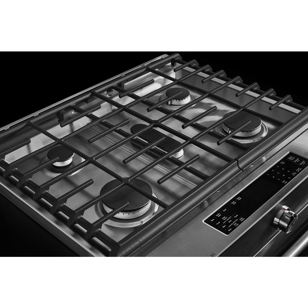Model: KSDB900ESS - S/D  | KitchenAid 30-Inch 5-Burner Dual Fuel Convection Slide-In Range with Baking Drawer