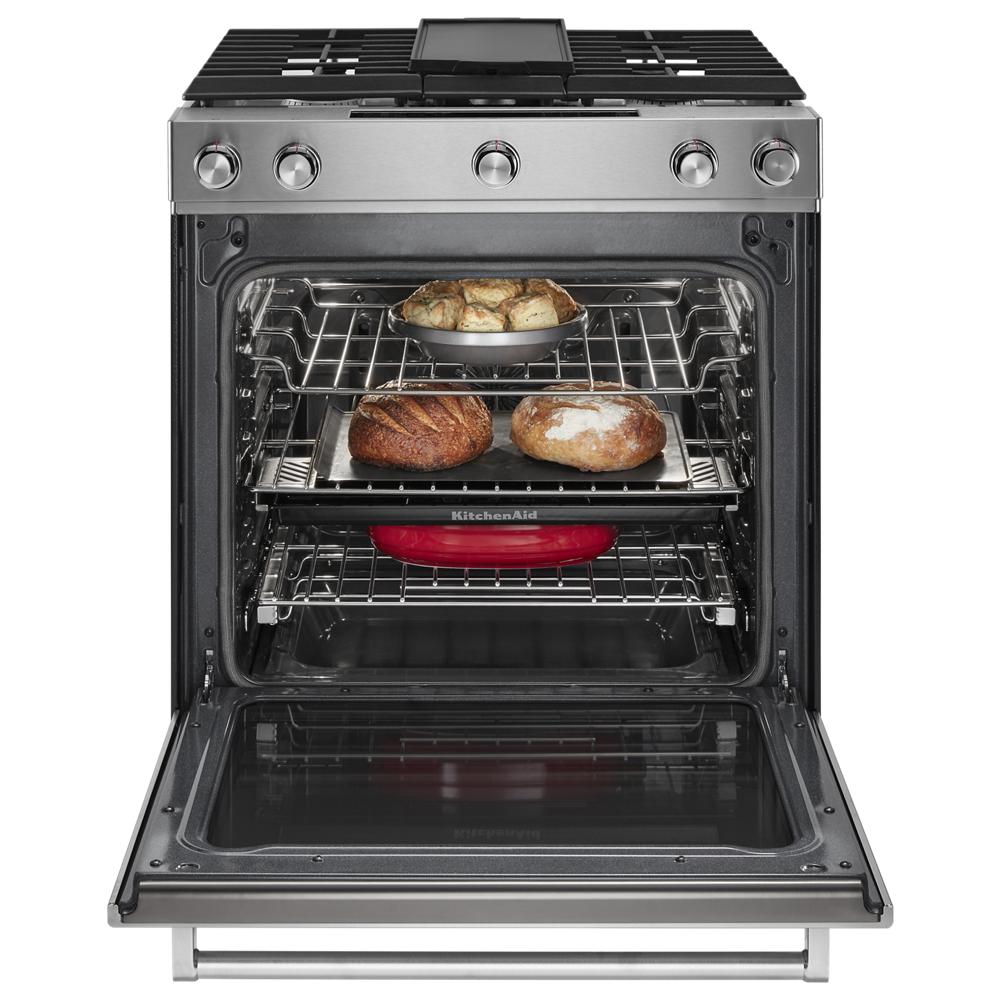 KitchenAid KSDB900ESS 30 Inch 5 Burner Dual Fuel Convection