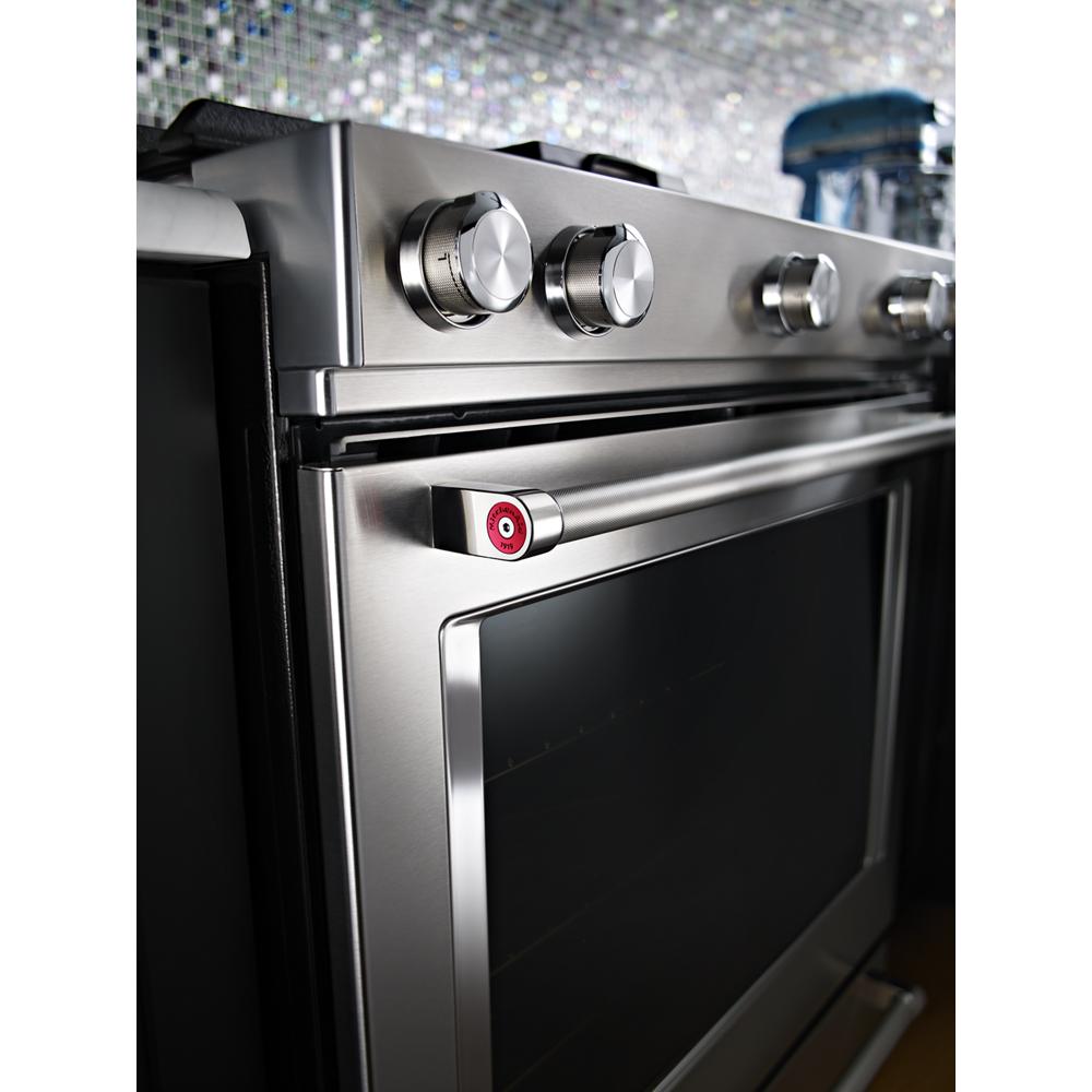 Model: KSDB900ESS - S/D  | KitchenAid 30-Inch 5-Burner Dual Fuel Convection Slide-In Range with Baking Drawer