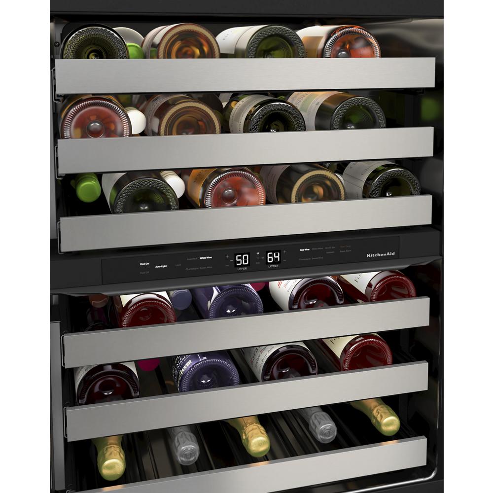 KitchenAid KUWL314KSS 24 Undercounter Wine Cellar with Glass Door and Metal Front Racks KUWL314KSS Rosner s Appliance West Palm Beach FL