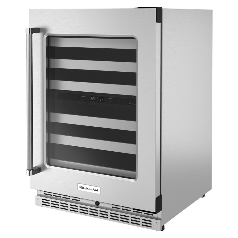 Model: KUWR314KSS | KitchenAid 24" Undercounter Wine Cellar with Glass Door and Metal-Front Racks