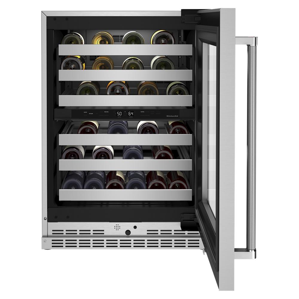 Model: KUWR314KSS | KitchenAid 24" Undercounter Wine Cellar with Glass Door and Metal-Front Racks
