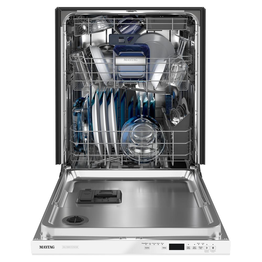 Model: MDB8959SKW | Maytag 24” Top Control Dishwasher with Dual Power Filtration, PowerBlast® Cycle and 3rd Level Rack - 47 dBA