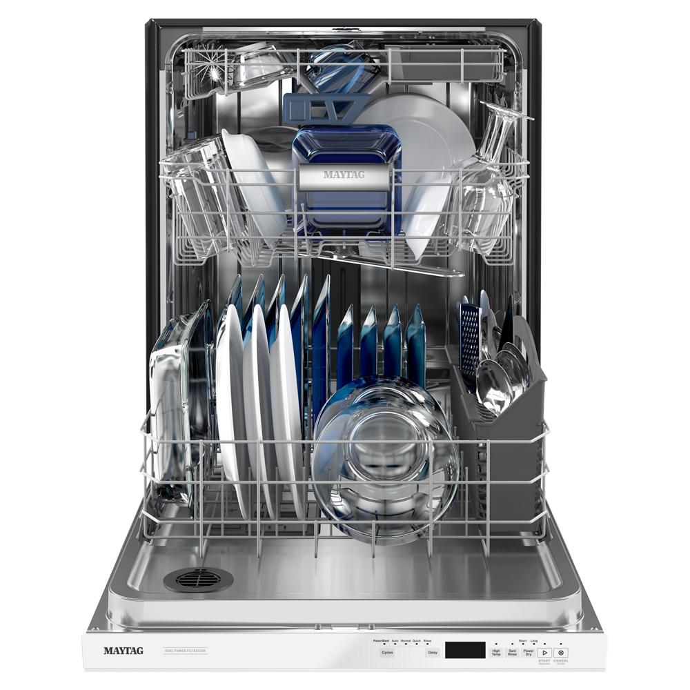 Model: MDB8959SKW | Maytag 24” Top Control Dishwasher with Dual Power Filtration, PowerBlast® Cycle and 3rd Level Rack - 47 dBA