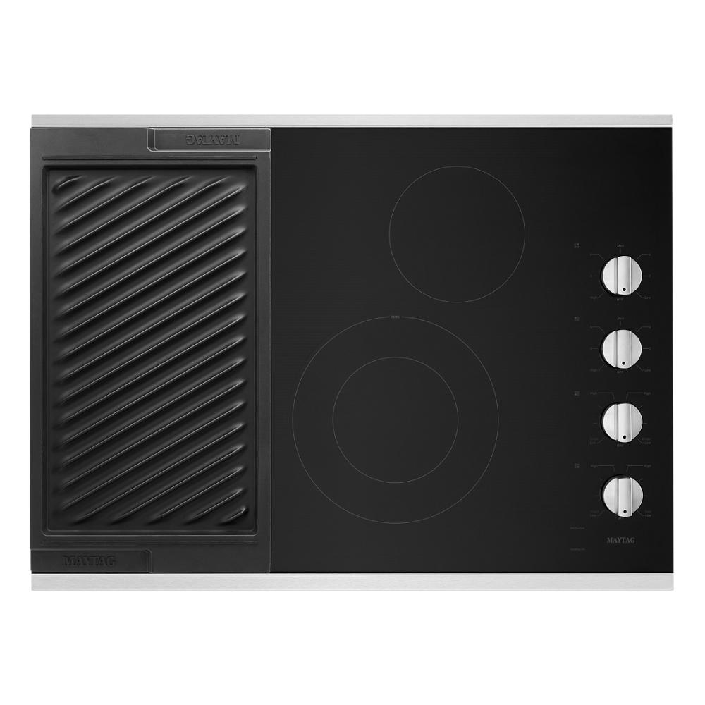 Maytag - MEC8830HS - 30-Inch Electric Cooktop with Reversible