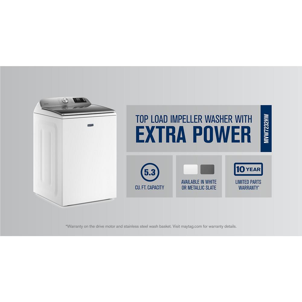 Model: MVW7232HW | Maytag Smart Top Load Washer with Extra Power - 5.3 cu. ft.