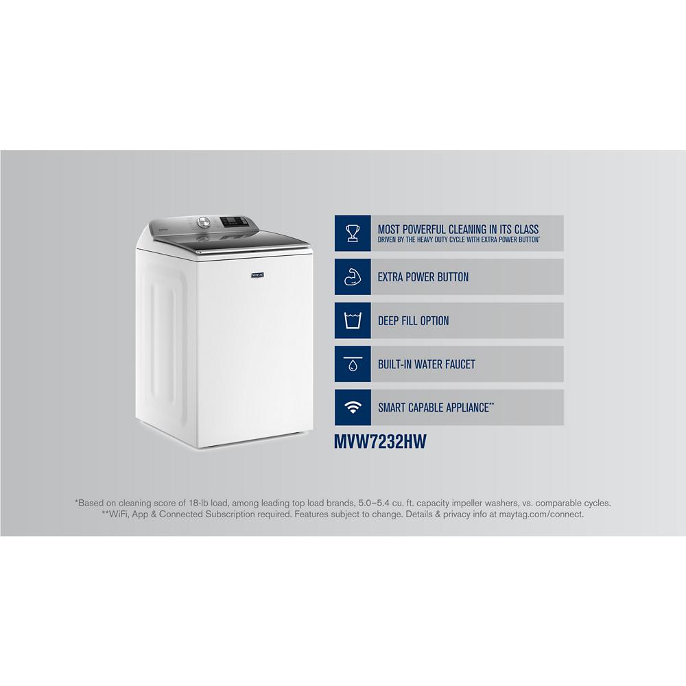 Maytag 5.3 cu. ft. Smart Capable White Top Load Washing Machine with Extra  Power, ENERGY STAR MVW7232HW - The Home Depot