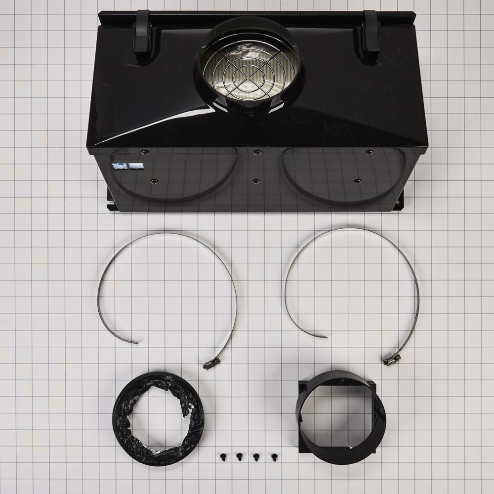 Model: W10620783 | Unbranded Ductless Downdraft Vent Kit, Black, Size: 20" L x 13" W x 12" H