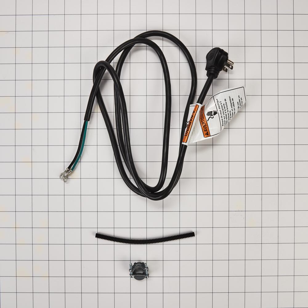 Model: W11365014 | Unbranded 6' Dishwasher Power Cord 3 Wire 20 Amp Right Angle Plug