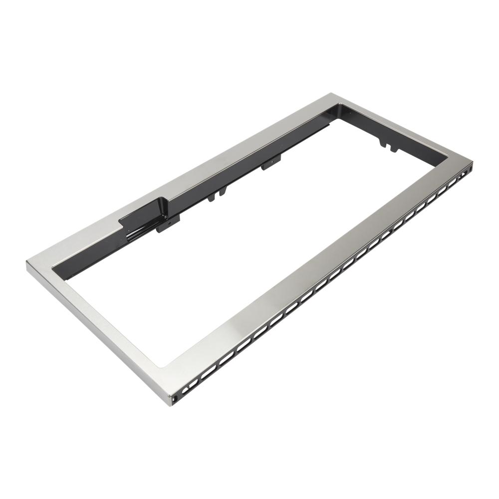 Unbranded Built-In Low Profile Microwave Slim Trim Kit with Pocket Handle, Stainless Steel