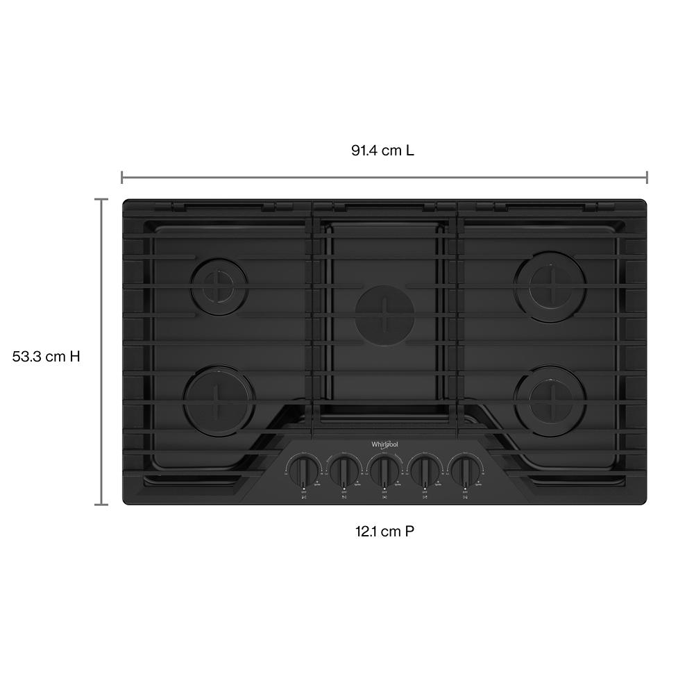 Whirlpool WCGK5036PB 36inch Gas Cooktop with EZ2Lift™ Hinged