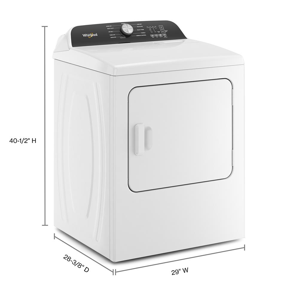 Model: WED500CMW | Whirlpool 7.0 Cu. Ft. Long Vent Electric Moisture Sensing Dryer