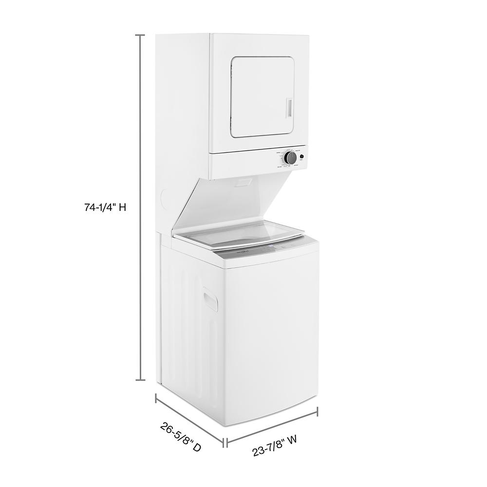 Whirlpool - WET4124HW - 1.6 cu.ft, 120V/20A Electric Stacked Laundry Center  with 6 Wash cycles and Wrinkle Shield™-WET4124HW