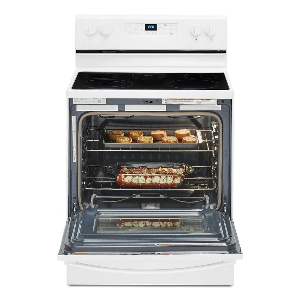 Model: WFE525S0JW | Whirlpool 5.3 cu. ft. Whirlpool® electric range with Frozen Bake™ technology
