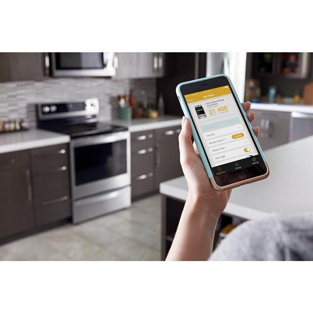 Model: WFE975H0HV | Whirlpool 6.4 cu. ft. Smart Freestanding Electric Range with Frozen Bake™ Technology