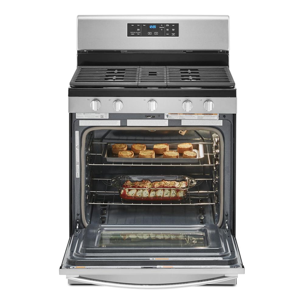Model: WFG525S0JS | Whirlpool 5.0 cu. ft. Gas Range with Center Oval Burner