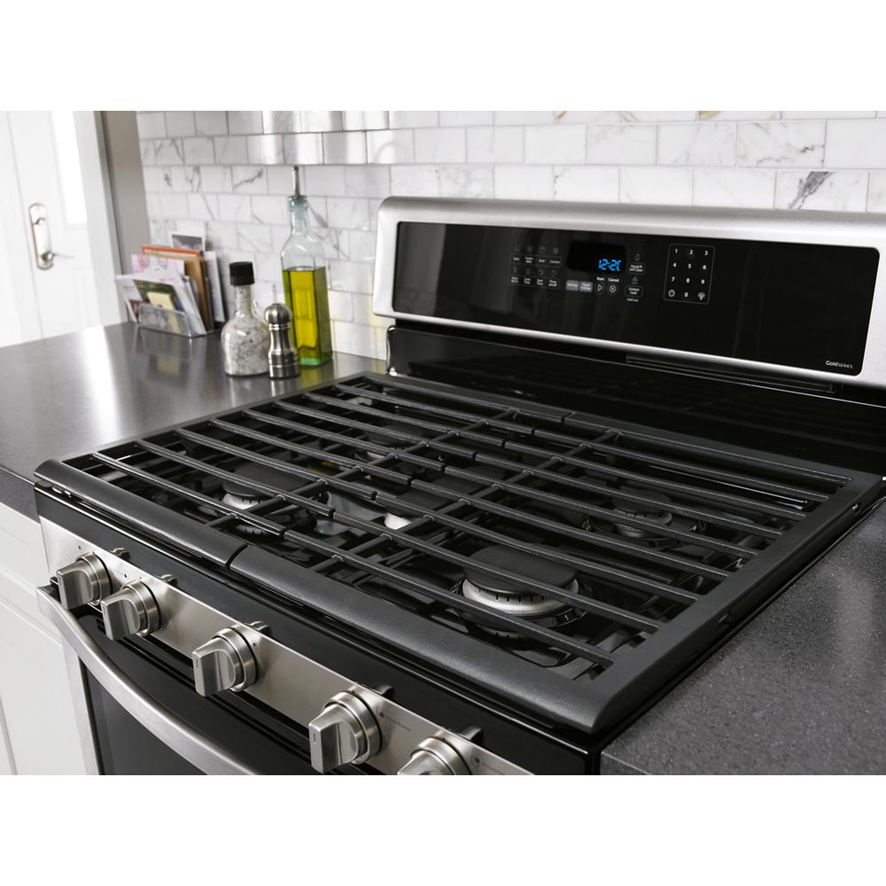 Model: WFG770H0FZ | Whirlpool 5.8 Cu. Ft. Freestanding Gas Range with Fingerprint-Resistant Stainless Steel