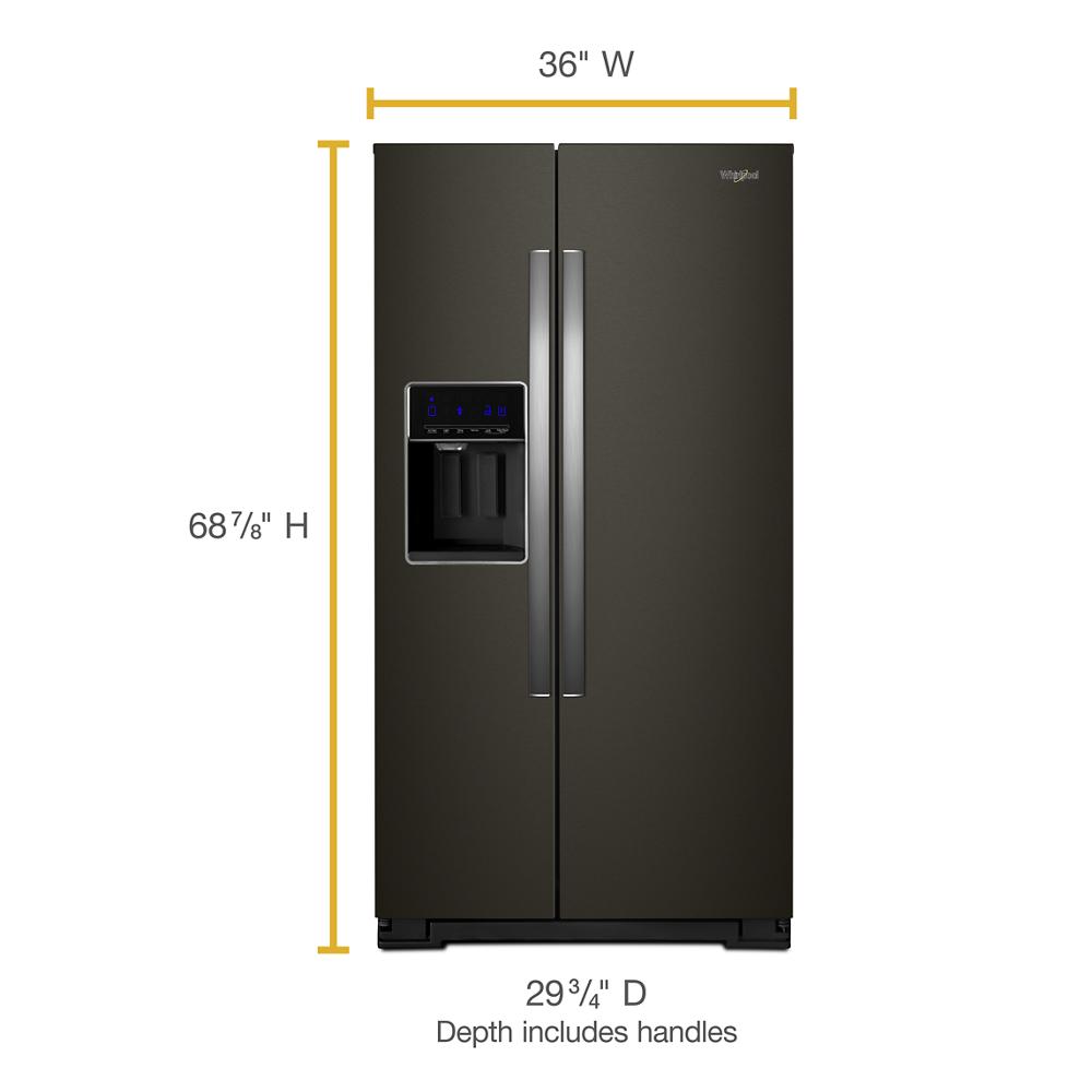 Model: WRS571CIHV | Whirlpool 36-inch Wide Counter Depth Side-by-Side Refrigerator - 21 cu. ft.