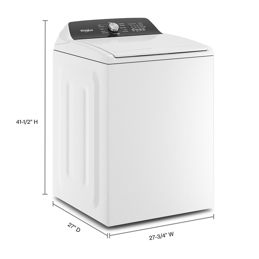 Model: WTW5010LW-BLEM | Whirlpool 4.6 Cu. Ft. Top Load Impeller Washer with Built-in Faucet