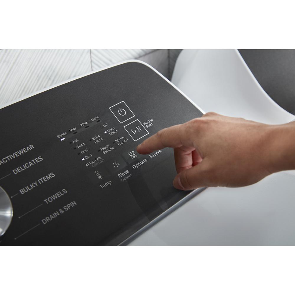 Model: WTW5010LW-BLEM | Whirlpool 4.6 Cu. Ft. Top Load Impeller Washer with Built-in Faucet