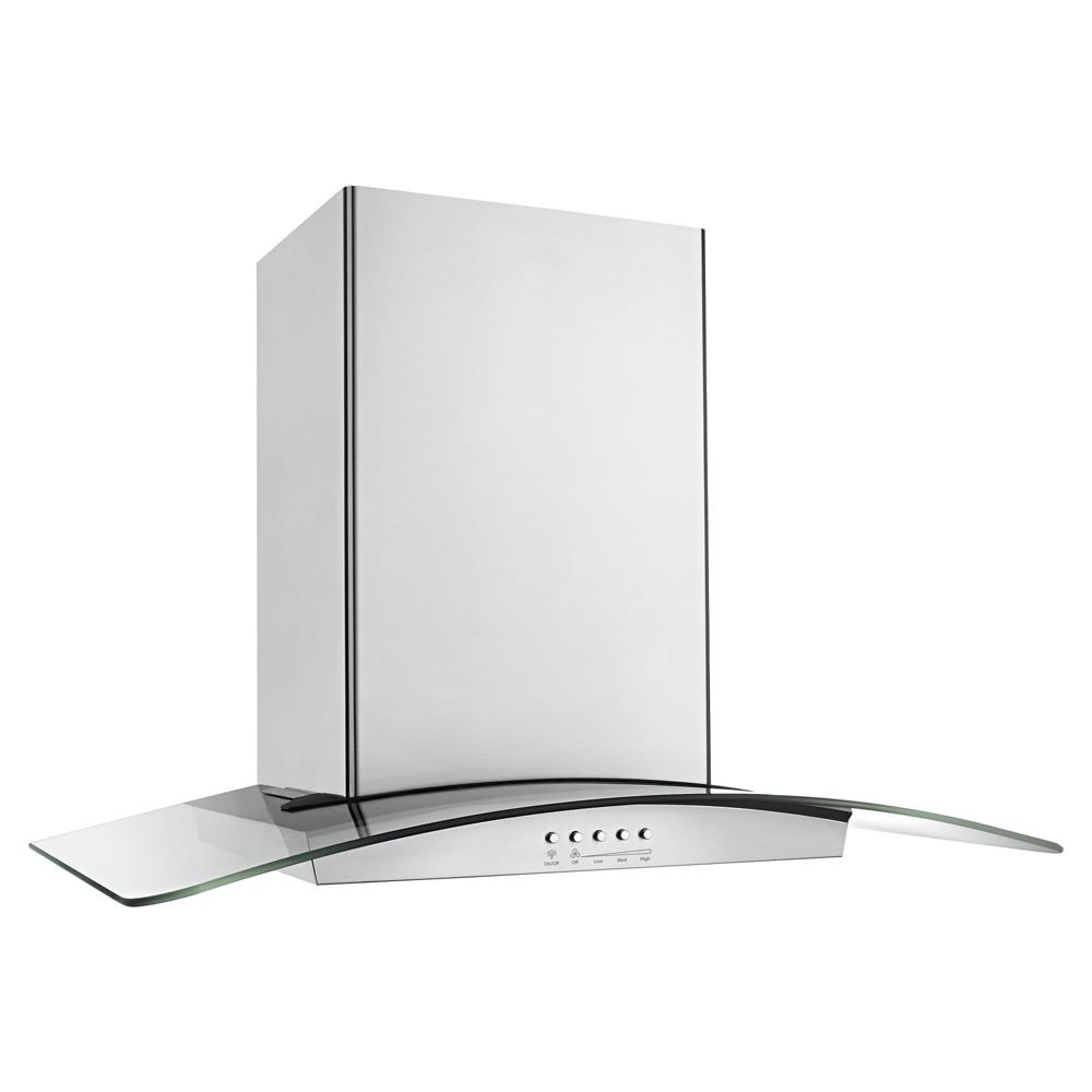 Model: WVW75UC0DS | Unbranded 30" Modern Glass Wall Mount Range Hood