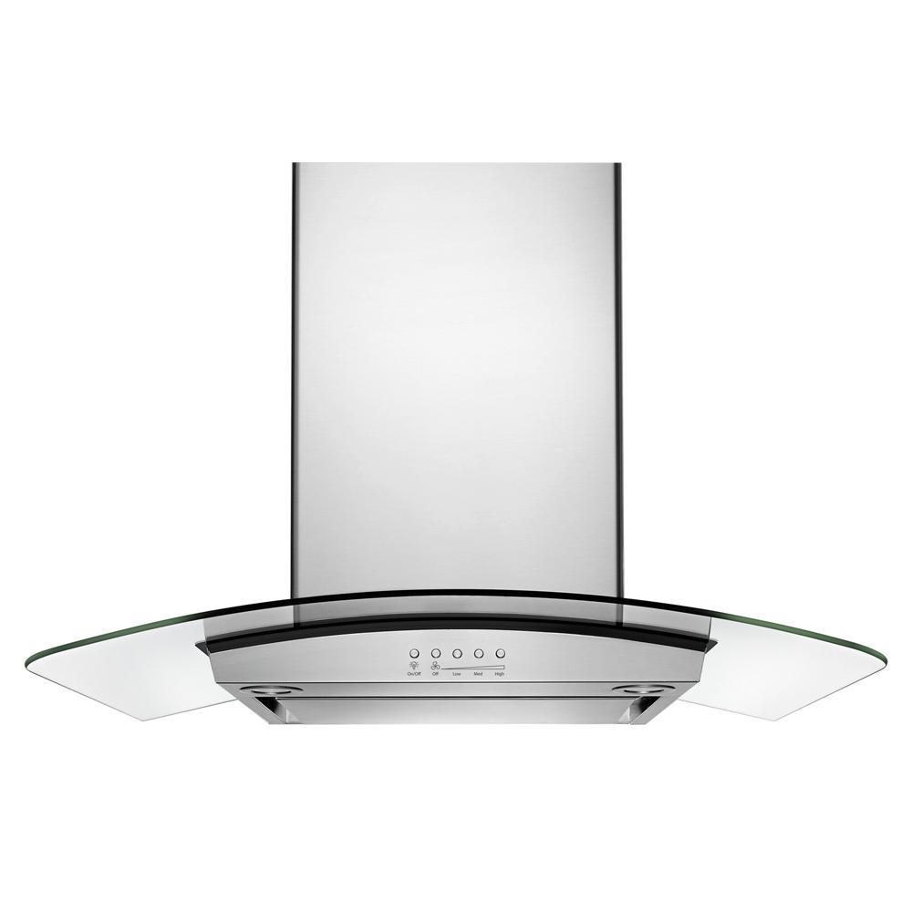 Model: WVW75UC0DS | Unbranded 30" Modern Glass Wall Mount Range Hood