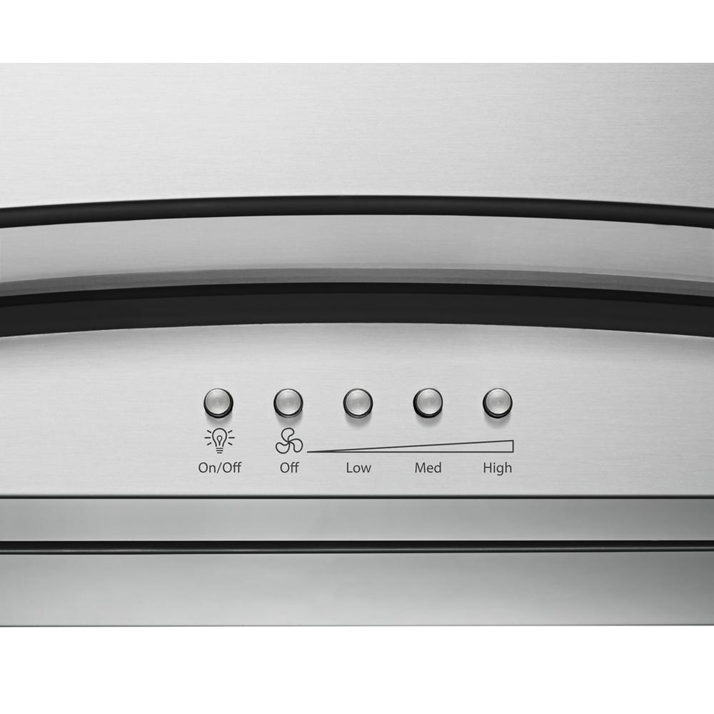 Model: WVW75UC0DS | Unbranded 30" Modern Glass Wall Mount Range Hood