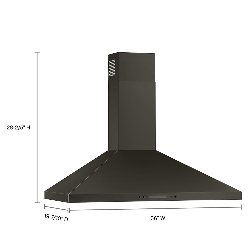 Model: WVW93UC6LV | Whirlpool 36" Chimney Wall Mount Range Hood with Dishwasher-Safe Grease Filters