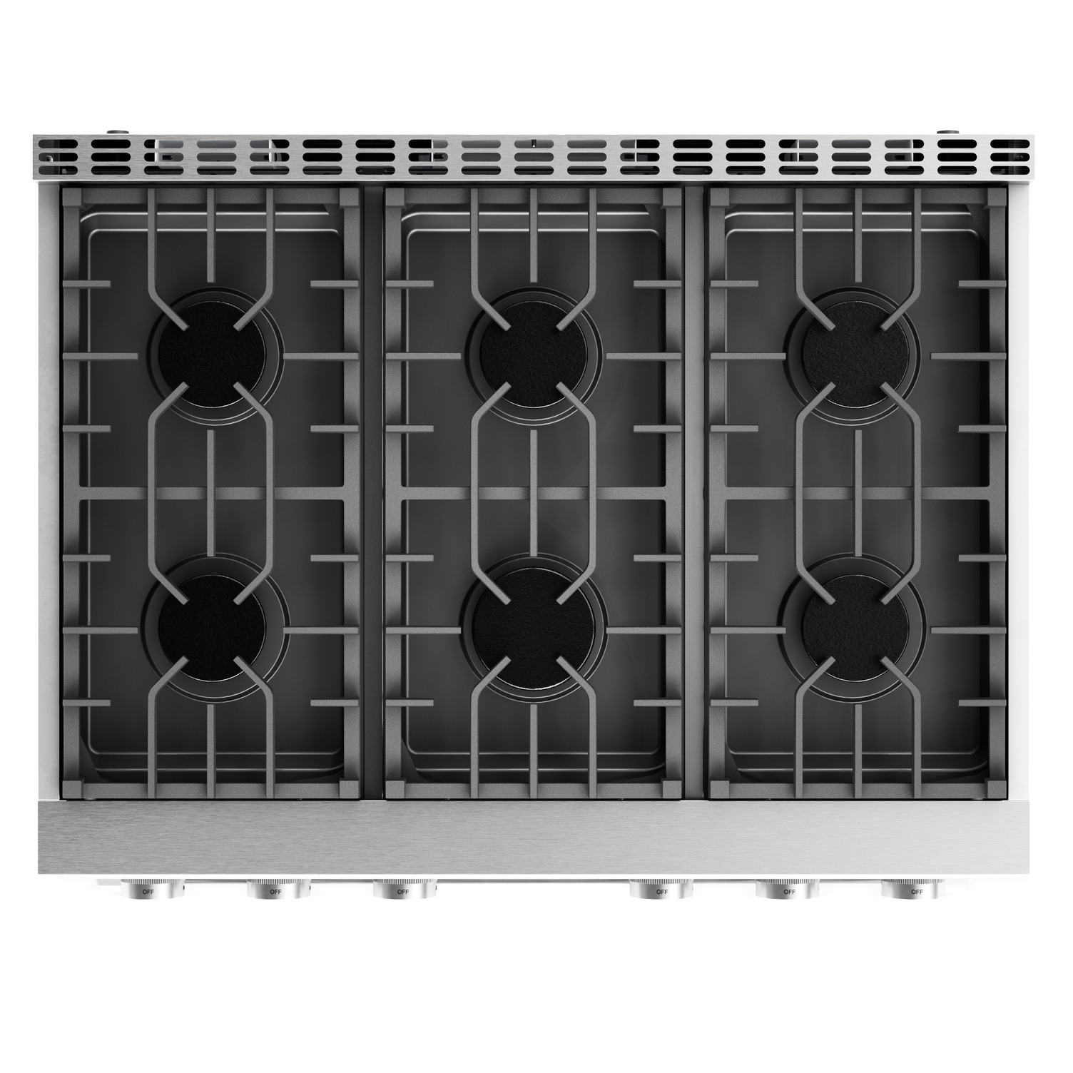 Model: ARG36LP | Thor Pre-Converted Propane Contemporary 36 in. 6-Burners Professional Gas Range with Convection Oven in Stainless Steel
