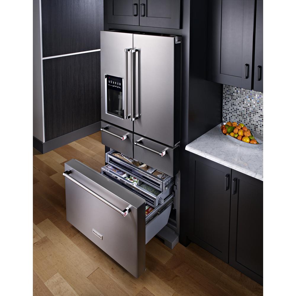 Model: KRMF706ESS - S/D  | KitchenAid 25.8 Cu. Ft. 36" Multi-Door Freestanding Refrigerator with Platinum Interior Design
