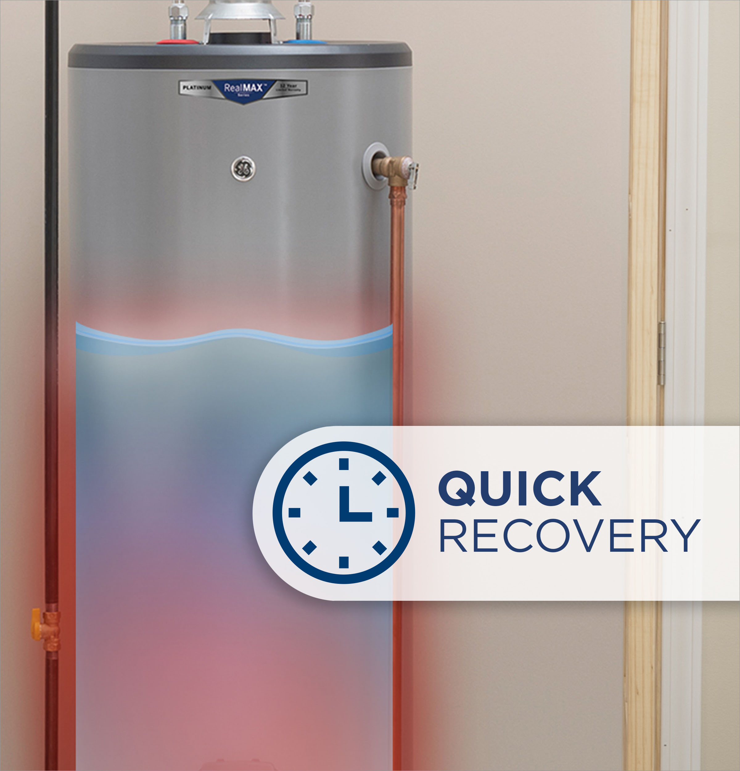 Model: GG30S08BXR | GE GE RealMAX Choice 30-Gallon Short Natural Gas Atmospheric Water Heater