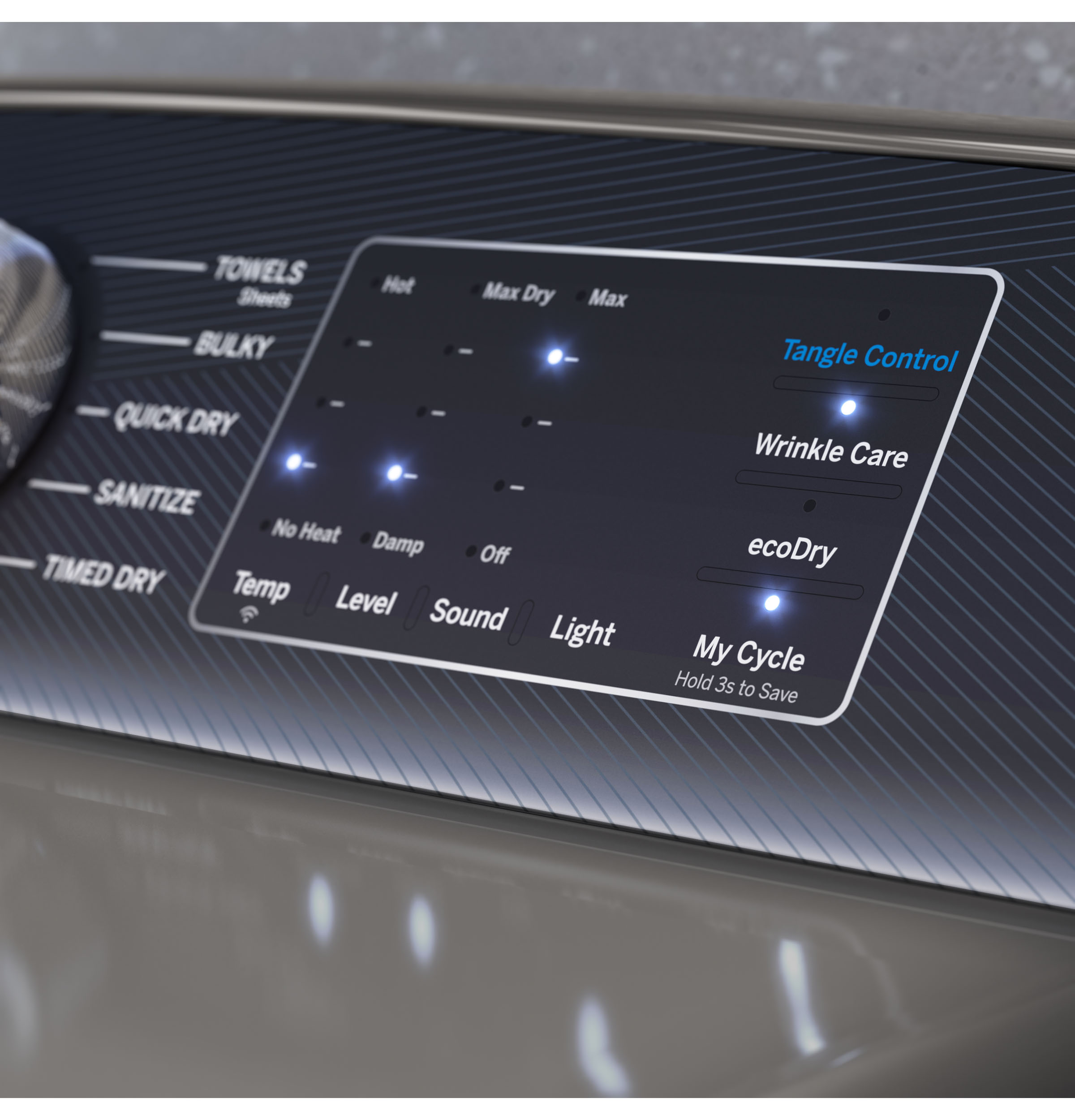 Model: PTD70EBSTWS | GE Profile GE Profile™ ENERGY STAR® 7.4 cu. ft. Capacity Smart aluminized alloy drum Electric Dryer with Sanitize Cycle and Sensor Dry
