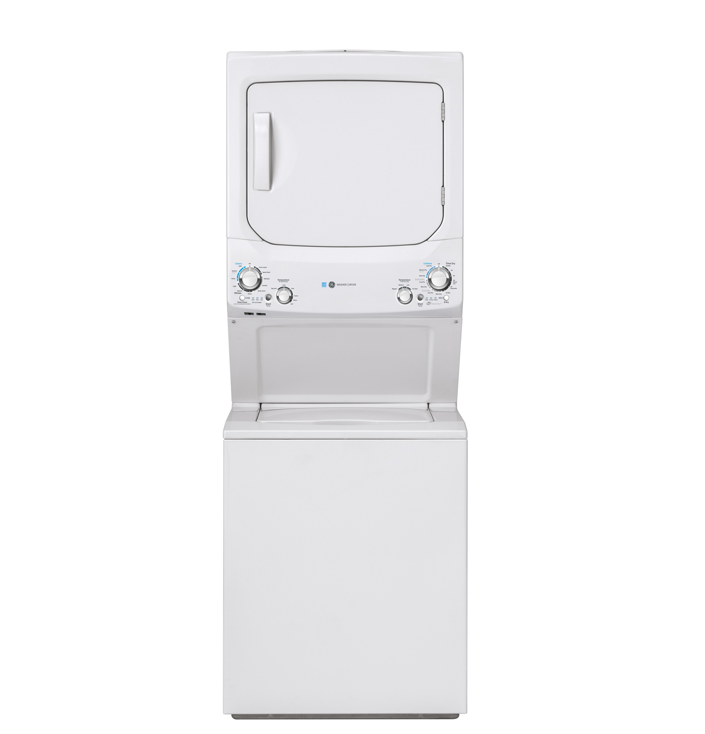 GE GE Unitized Spacemaker® ENERGY STAR® 3.9 cu. ft. Capacity Washer with Stainless Steel Basket and 5.9 cu. ft. Capacity Gas Dryer