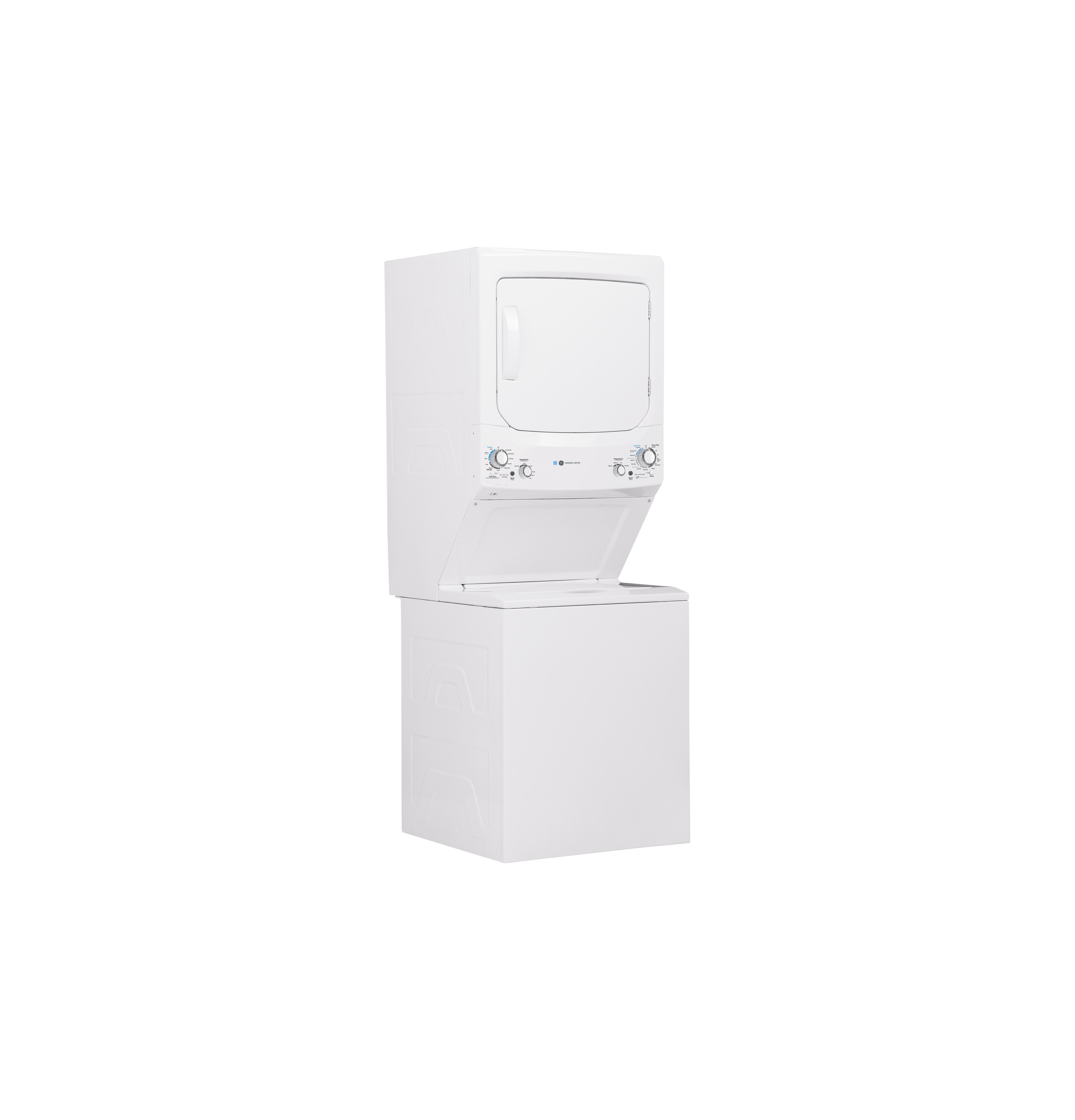 Model: GUD27GESNWW | GE GE Unitized Spacemaker® ENERGY STAR® 3.9 cu. ft. Capacity Washer with Stainless Steel Basket and 5.9 cu. ft. Capacity Gas Dryer
