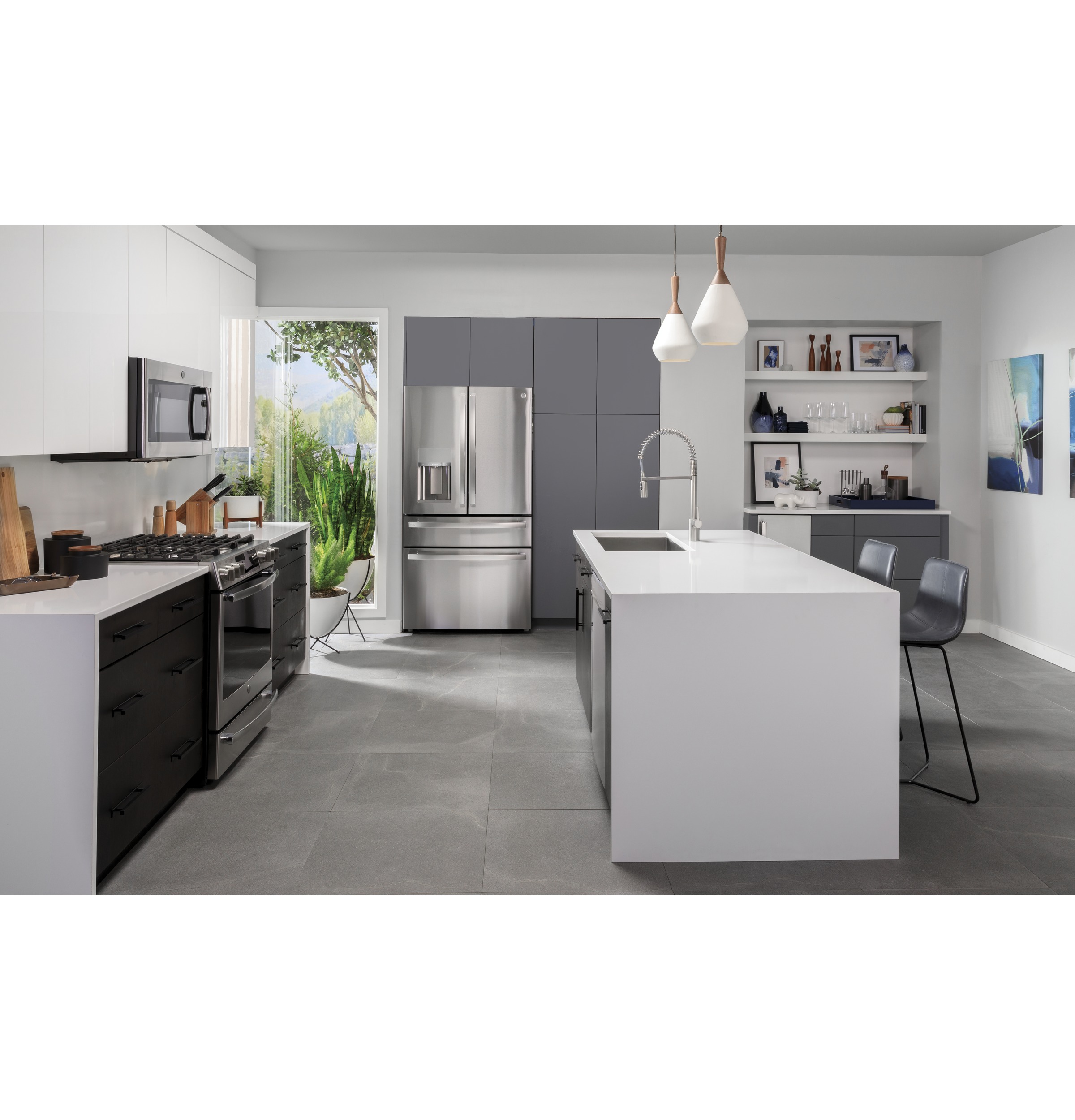 Model: PVD28BYNFS - S/D | GE Profile GE Profile™ ENERGY STAR® 27.9 Cu. Ft. Smart Fingerprint Resistant 4-Door French-Door Refrigerator with Door In Door