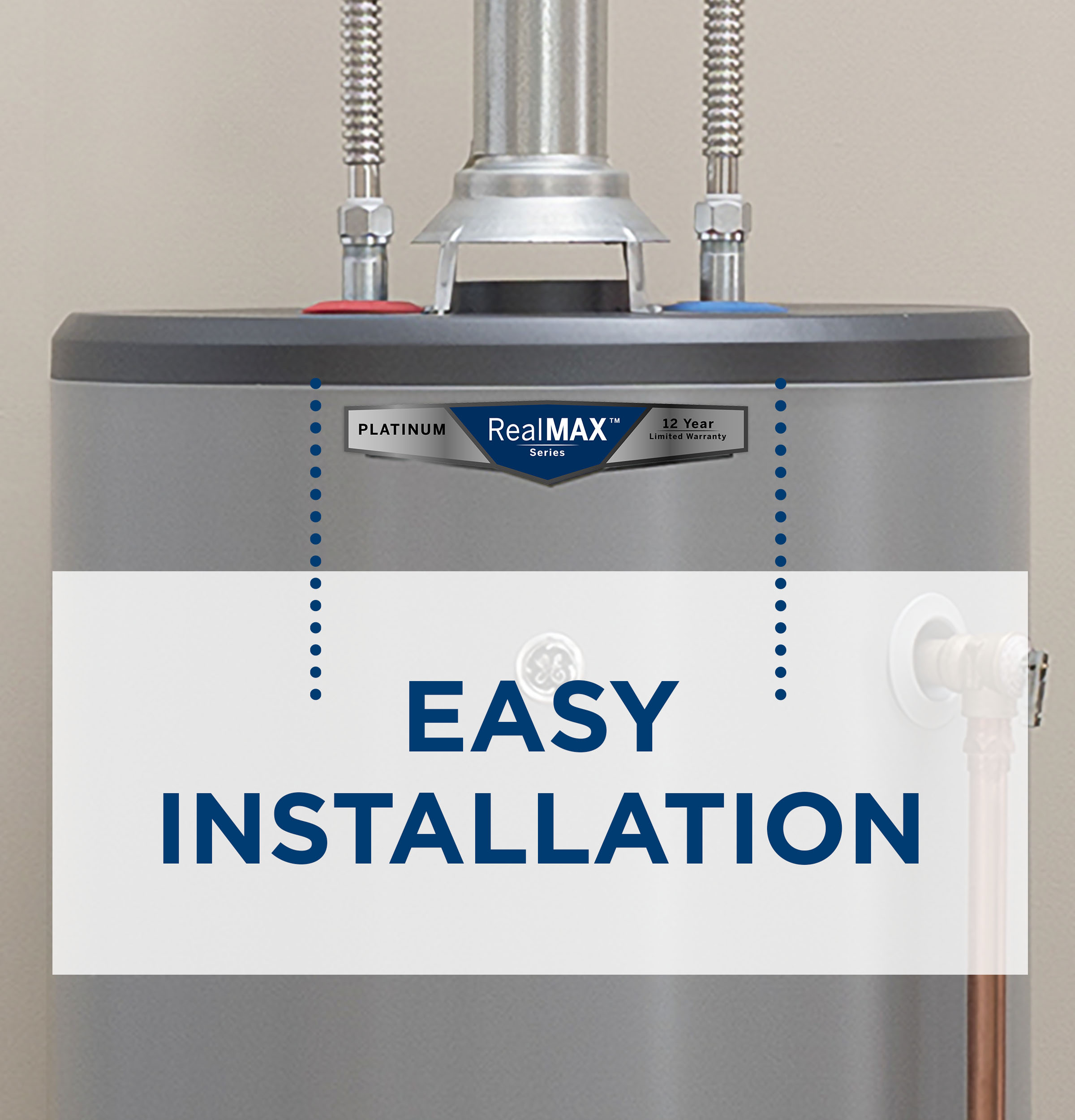 Model: GP30T08BXR | GE GE RealMAX Choice 30-Gallon Tall Liquid Propane Atmospheric Water Heater