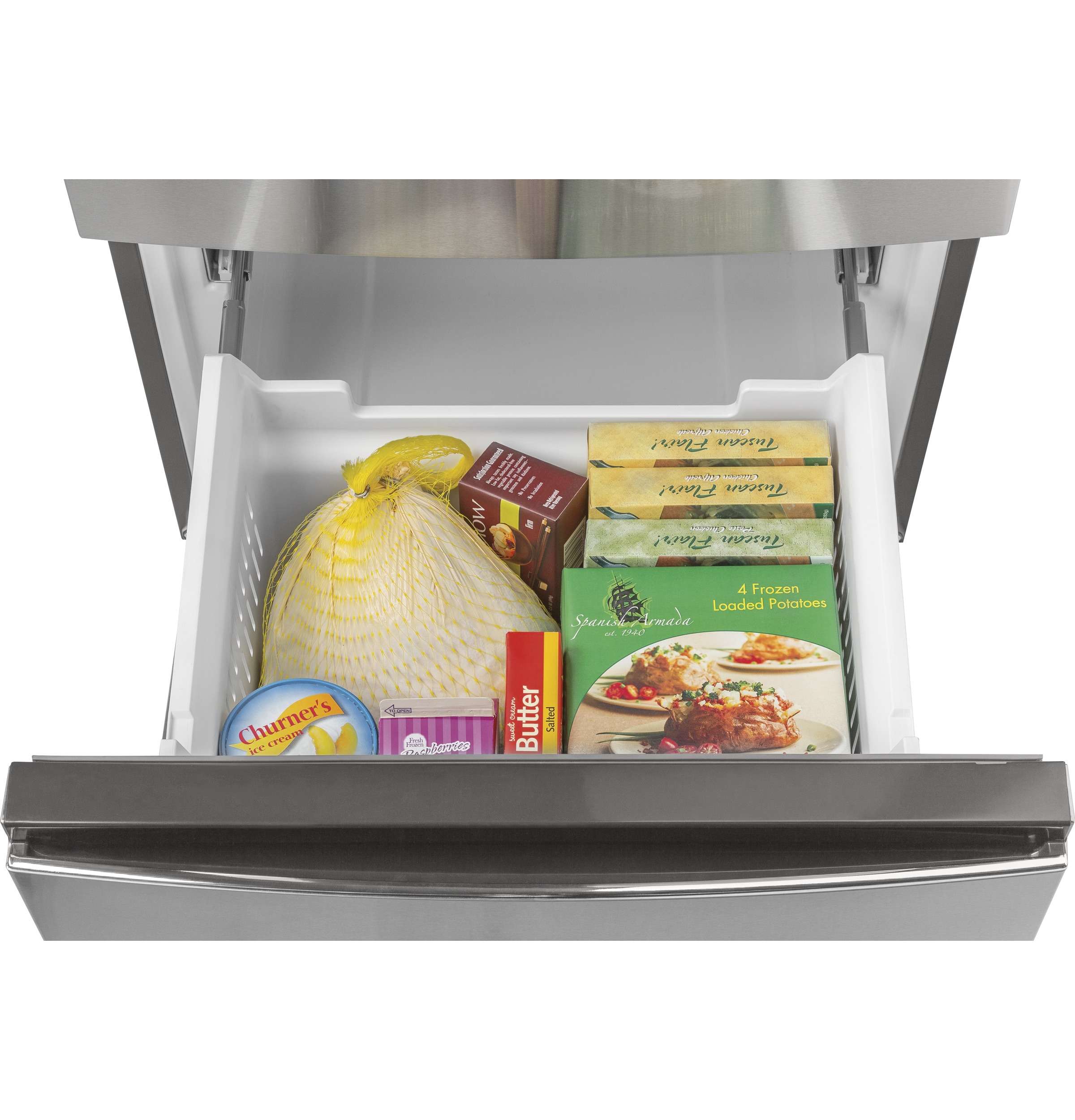 Model: GLE12HSPSS | GE GE® ENERGY STAR® 11.9 Cu. Ft. Bottom-Freezer Refrigerator