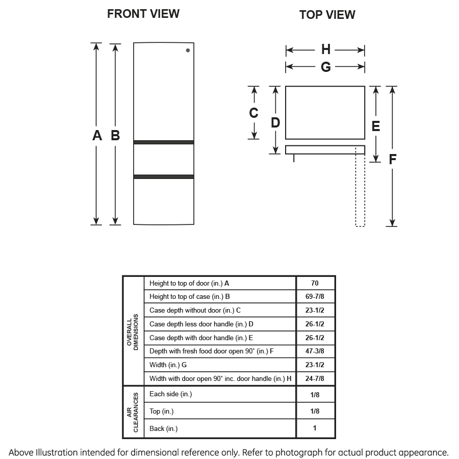 Model: GLE12HSPSS | GE GE® ENERGY STAR® 11.9 Cu. Ft. Bottom-Freezer Refrigerator