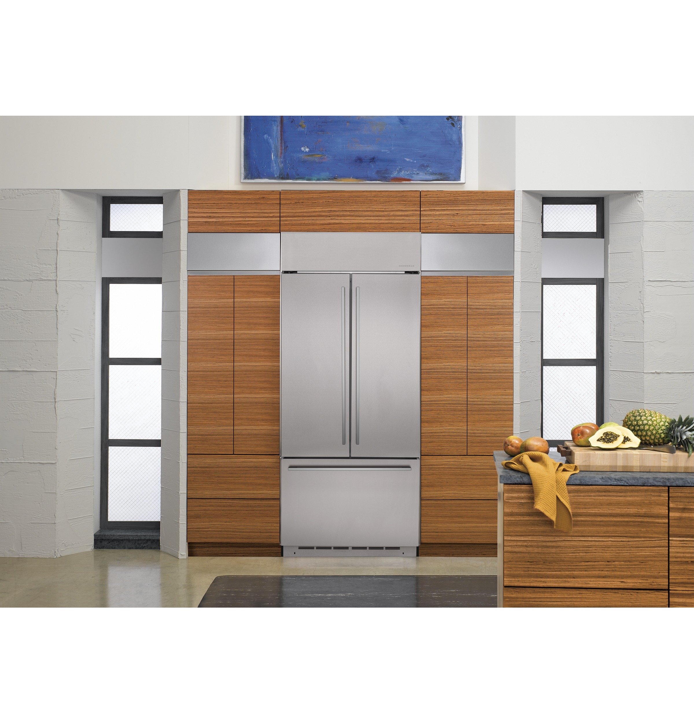 Model: ZWE23ESNSS | Monogram Monogram ENERGY STAR® 23.1 Cu. Ft. Counter-Depth French-Door Refrigerator
