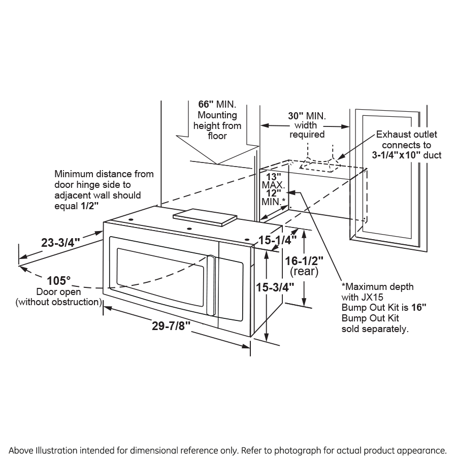 Model: JVM3160DFCC | GE GE® 1.6 Cu. Ft. Over-the-Range Microwave Oven