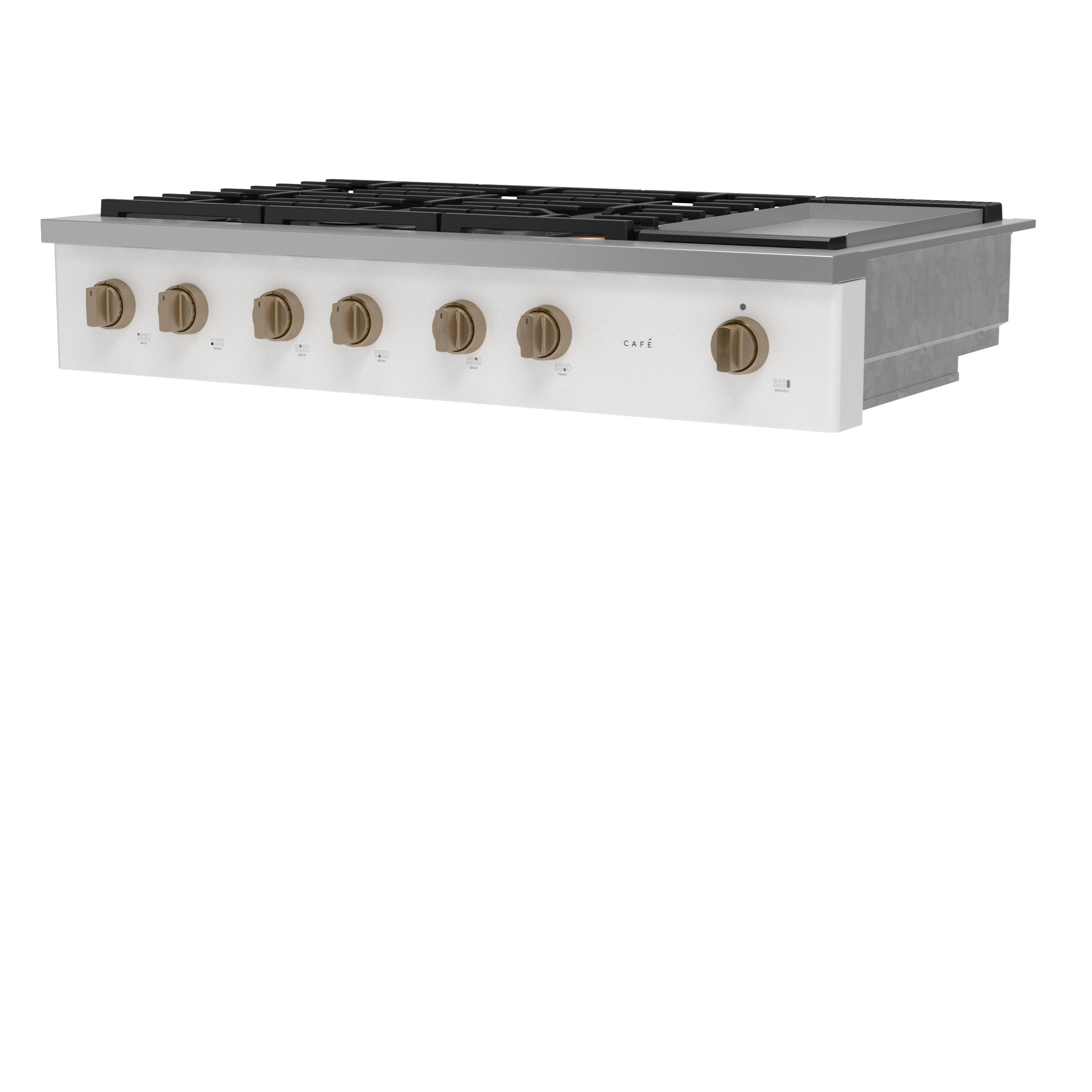 Model: CGU486P4TW2 | Cafe Café™ 48" Commercial-Style Gas Rangetop with 6 Burners and Integrated Griddle (Natural Gas)
