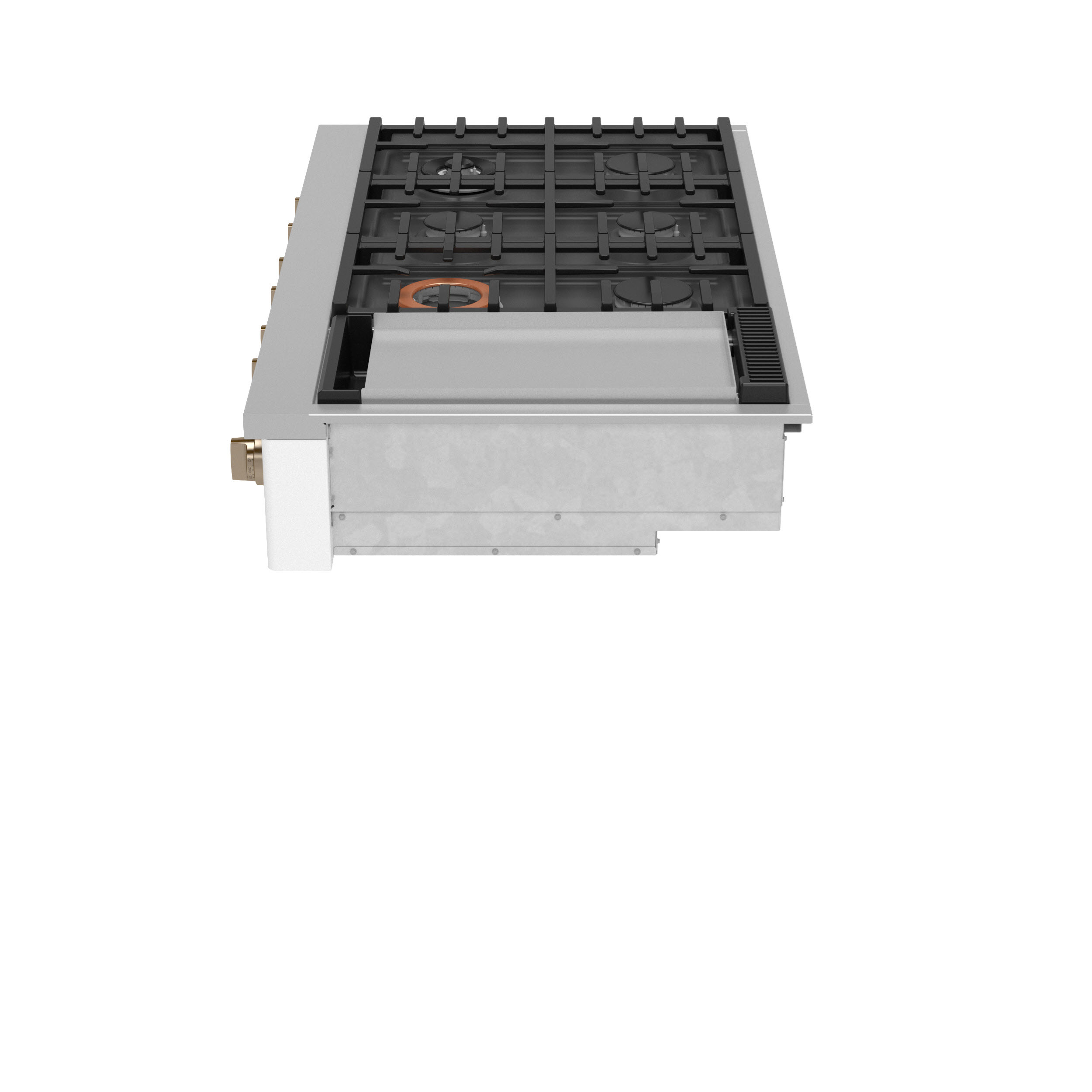 Model: CGU486P4TW2 | Cafe Café™ 48" Commercial-Style Gas Rangetop with 6 Burners and Integrated Griddle (Natural Gas)