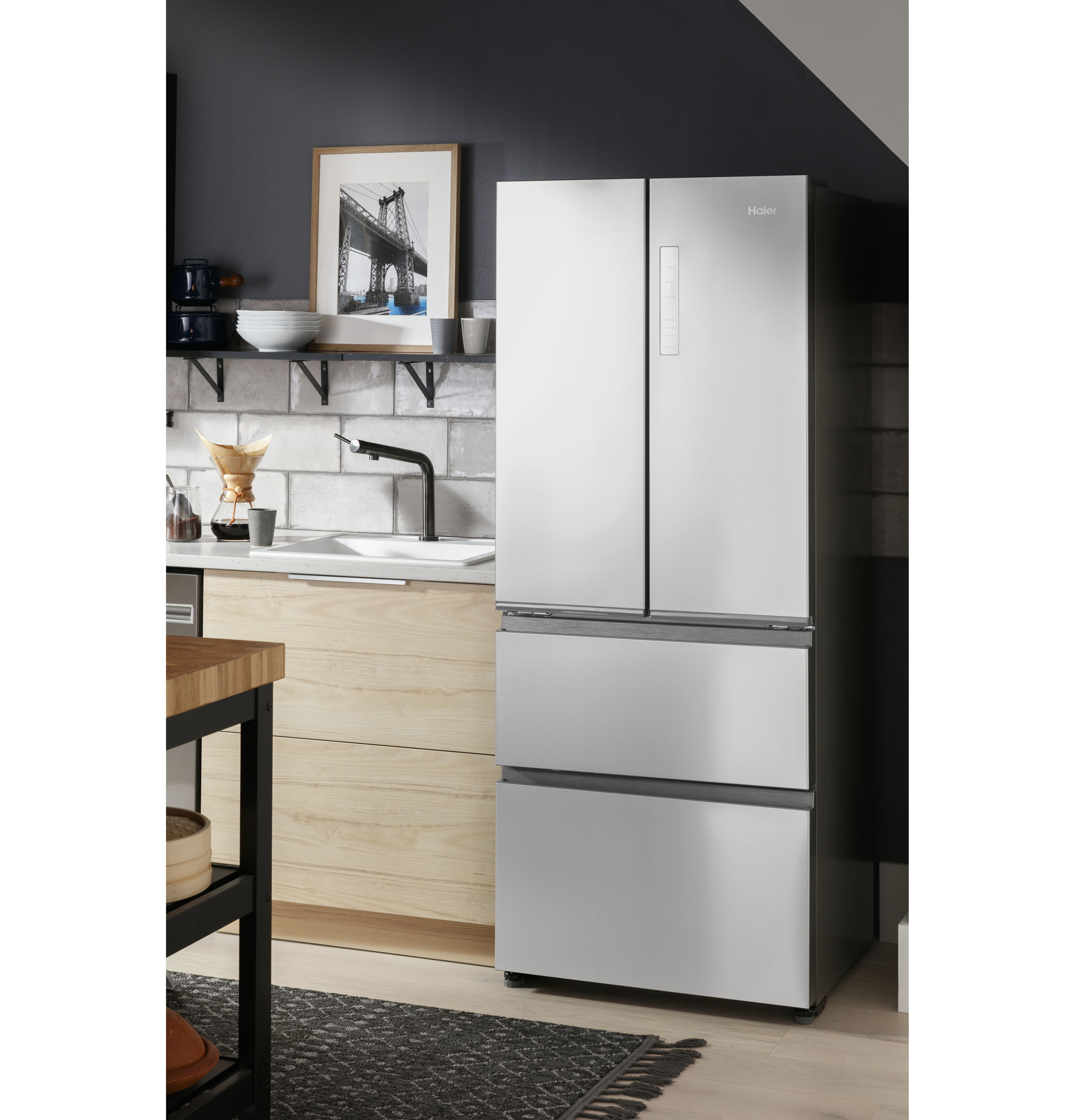 Model: QJS15HYRFS | Haier 14.5 Cu. Ft. 4 Door Refrigerator