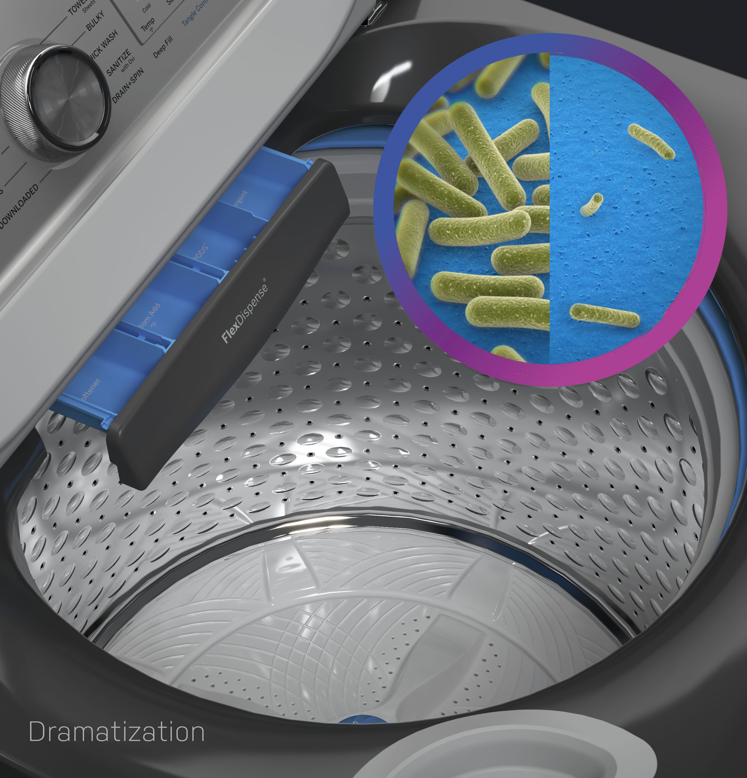 Model: PTW600BSRWS | GE Profile GE Profile™ ENERGY STAR® 5.0  cu. ft. Capacity Washer with Smarter Wash Technology and FlexDispense™