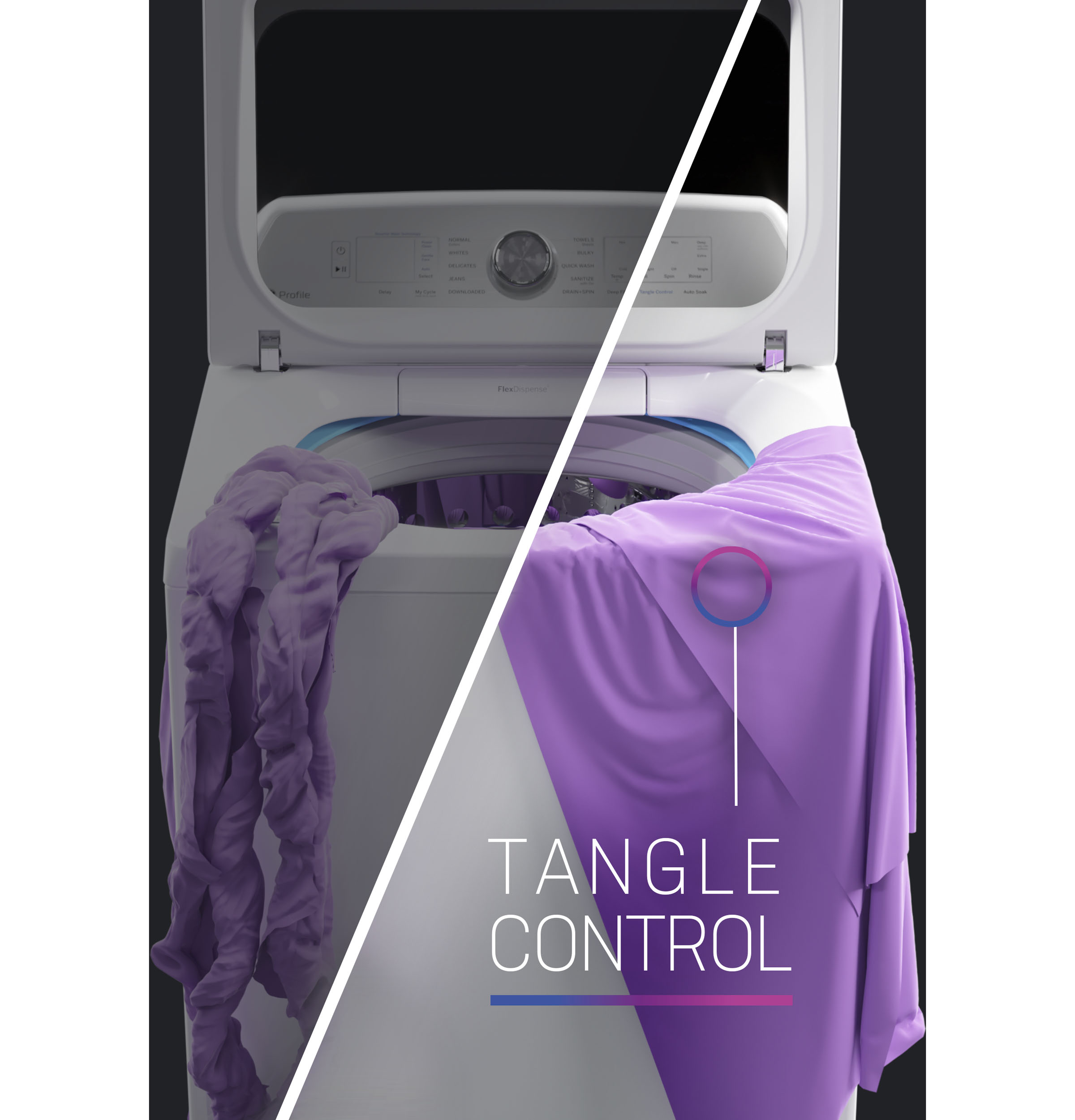 Model: PTW600BSRWS | GE Profile GE Profile™ ENERGY STAR® 5.0  cu. ft. Capacity Washer with Smarter Wash Technology and FlexDispense™